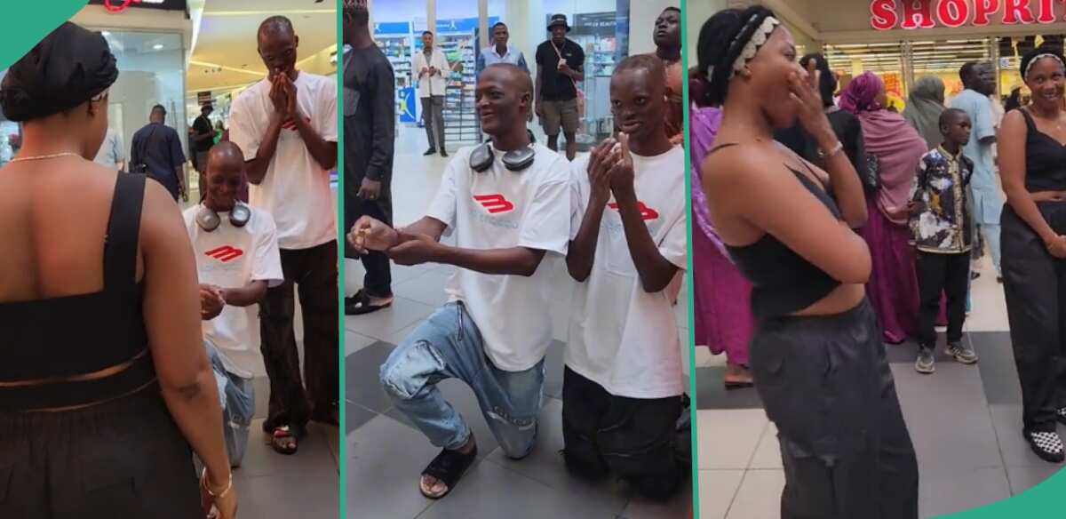 Trending video shows twin brothers proposing to twin sisters at mall at same time