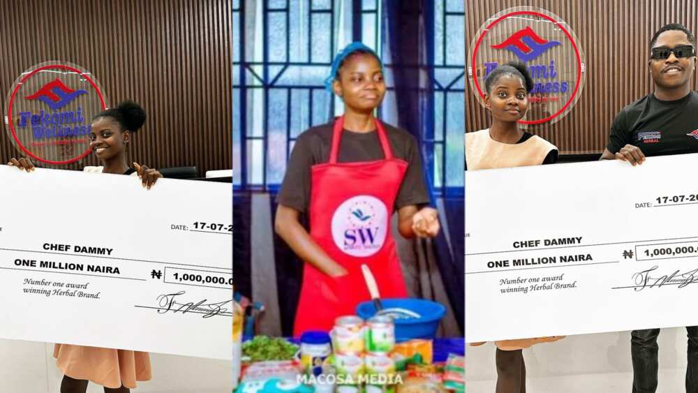 Chef Dammy receives a million naira from Fekomi
