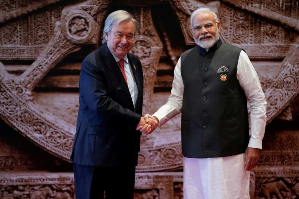 UN chief Antonio Guterres (L, with Indian Prime Minister Narendra Modi) has warned of growing global divisions