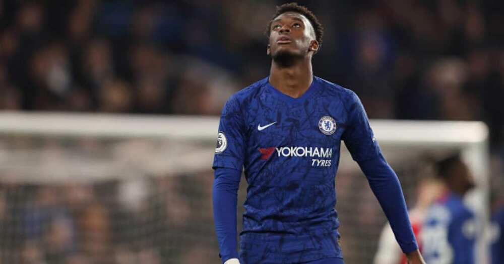 A dejected Callum Hudson-Odoi during a Premier League match between Chelsea and Arsenal at Stamford Bridge on January 21, 2020. Photo: James Williamson - AMA/Getty Images.