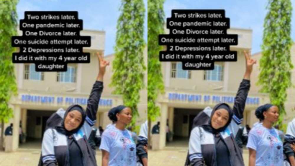 Young wife reveals she got divorced at school.