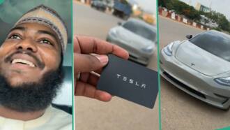 "Tesla model 3": Man drives Tesla electric car worth $53,000, manufactured by Elon Musk&#ffcc66;s company