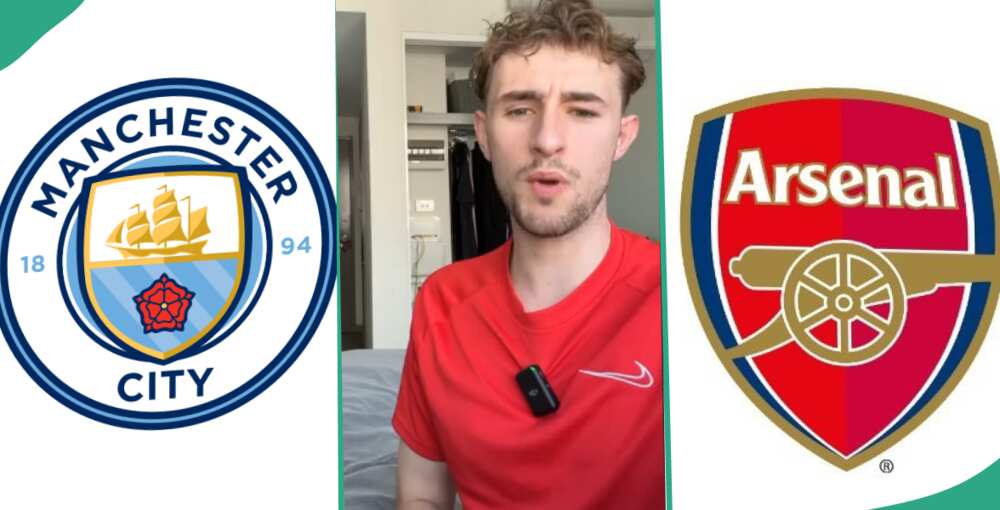 Reactions as white man predicts scorelines of Man City and Arsenal's final EPL games