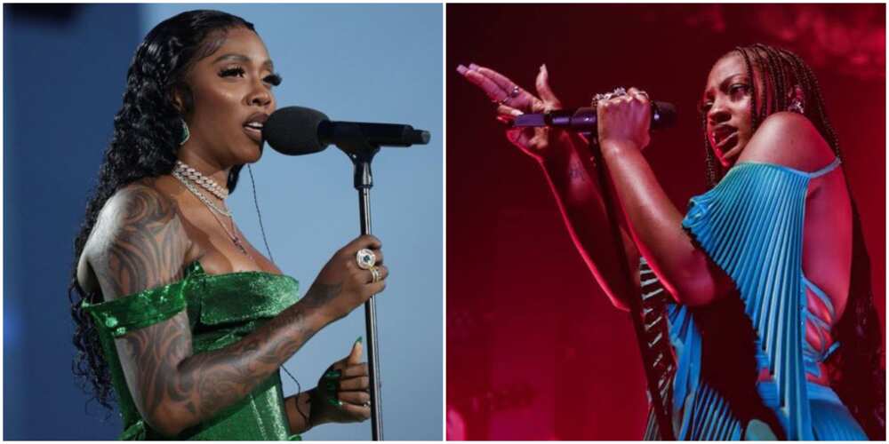 Tiwa Savage performing at King Charles III coronation, Tems on stage Tiwa Savage performing at King Charles III coronation, Tems on stage