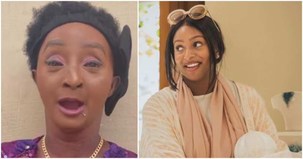 Actress Aunty Ramota and singer DJ Cuppy Actress Aunty Ramota and singer DJ Cuppy