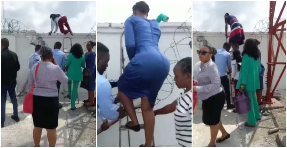 Watch video of bank staff running for their lives as customers demand for cash