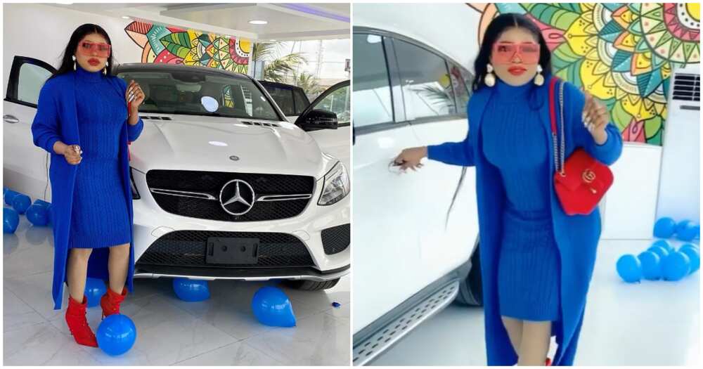Bobrisky gets first birthday gift, a brand new Mercedes Benz SUV (photo, video)