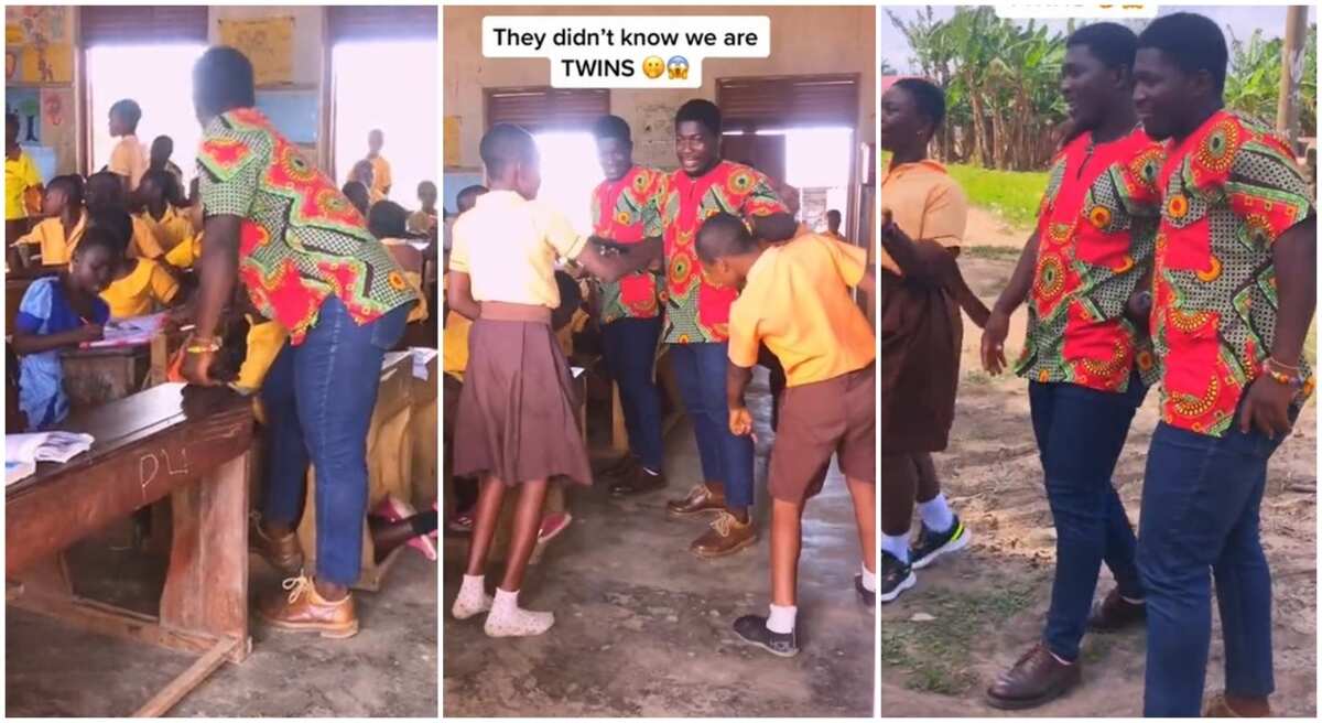 Video: Man visits school where his twin brother is a teacher, causes stir