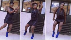 Beautiful lady shows off confident dance moves in high heels & black gown, her video stirs reactions
