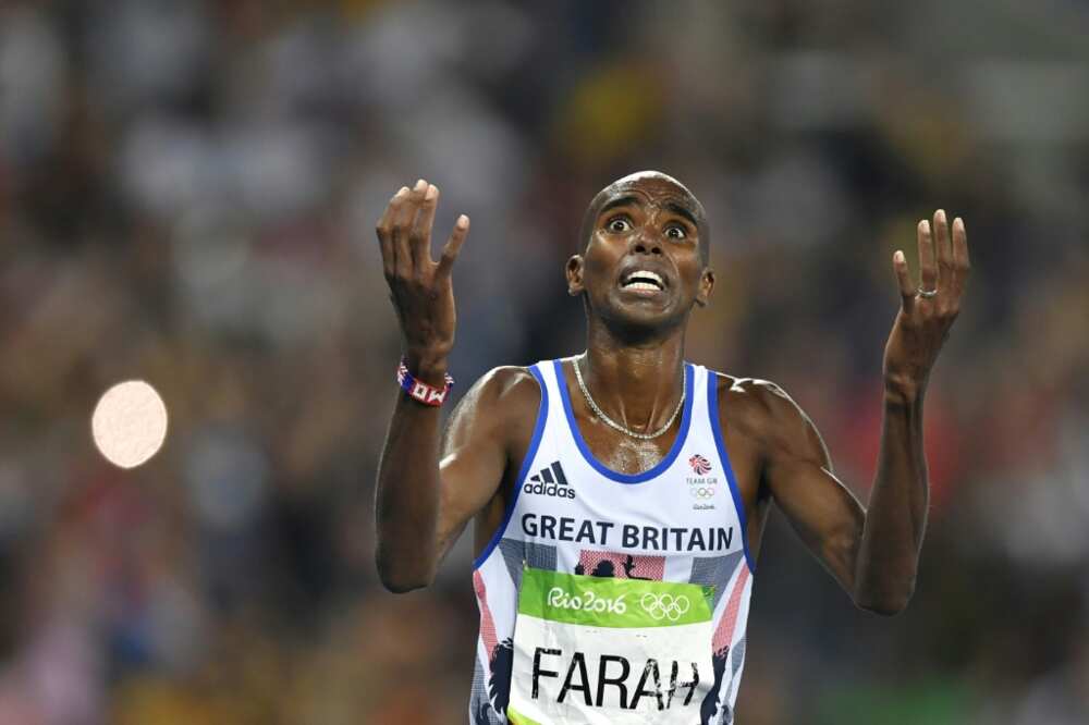 Britain's Mo Farah celebrates winning the Men's 5000m Final at Rio 2016 Olympic Games