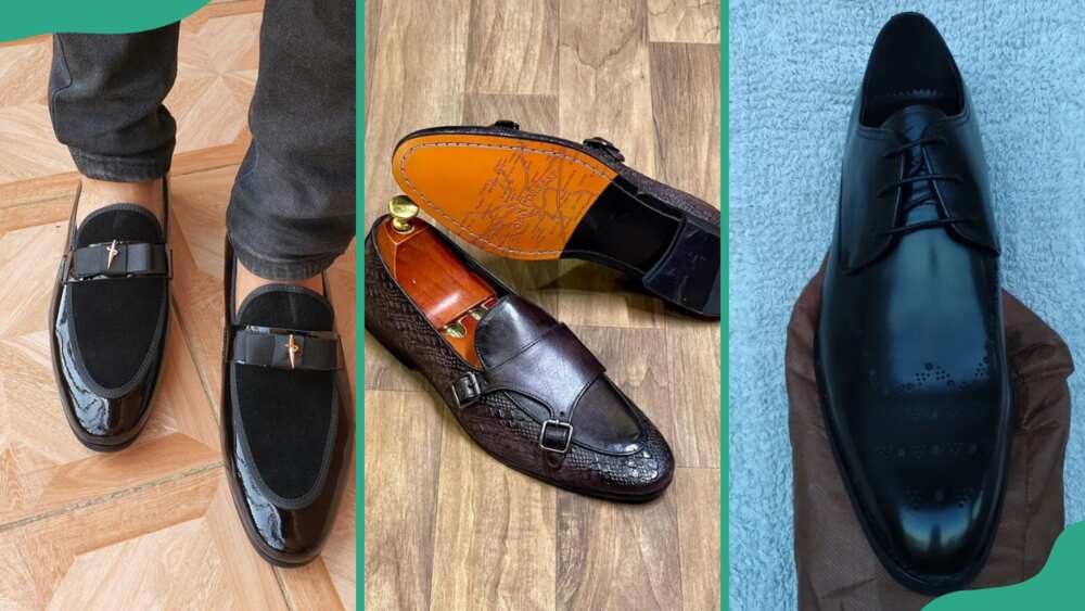 A display of different men's formal shoes
