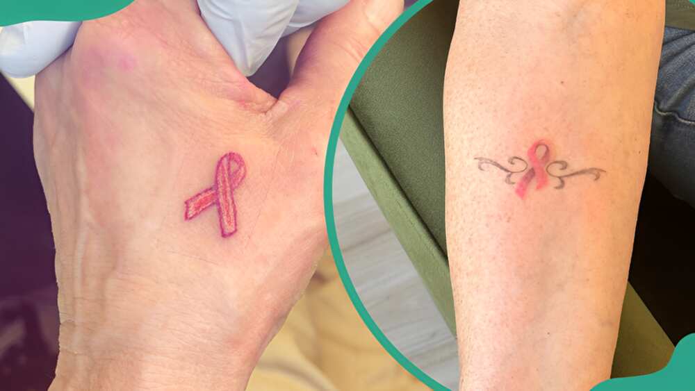 Breast cancer ribbon for survivors tattoo ideas