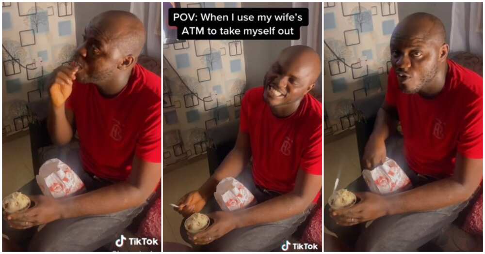 Wife cries, man uses wife's ATM card to take self out, ice cream and popcorn
