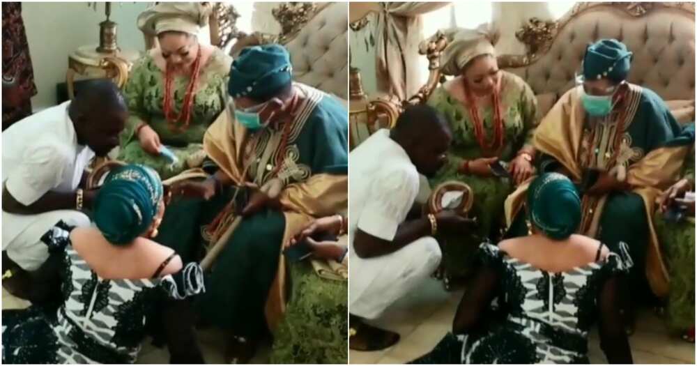 Alaafin of Oyo visits newly wedded actress Lizzy Anjorin (video)