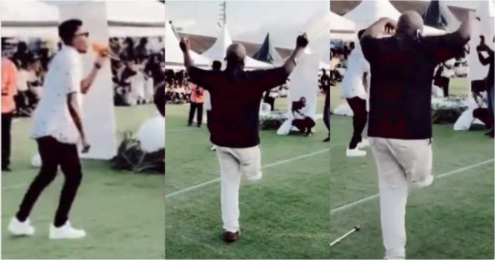 Physically challenged man boldly abandons crutches to dance as Kofi Kinaata performs Susuka