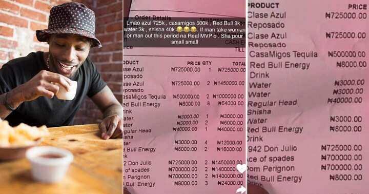 Man posts receipt of drinks in Lagos bar