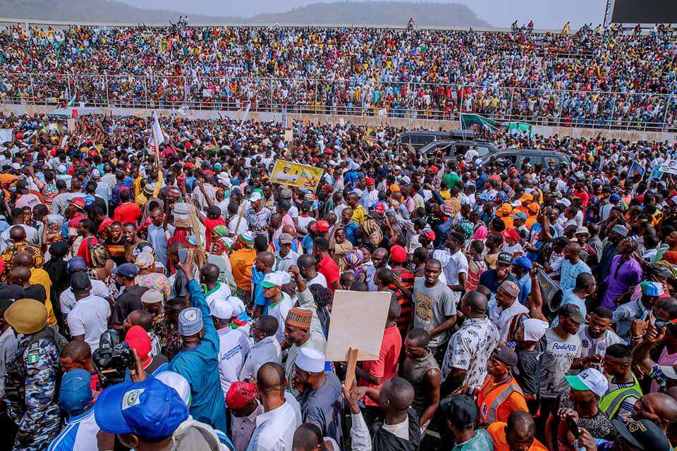Buhari in a rally in Kogi
