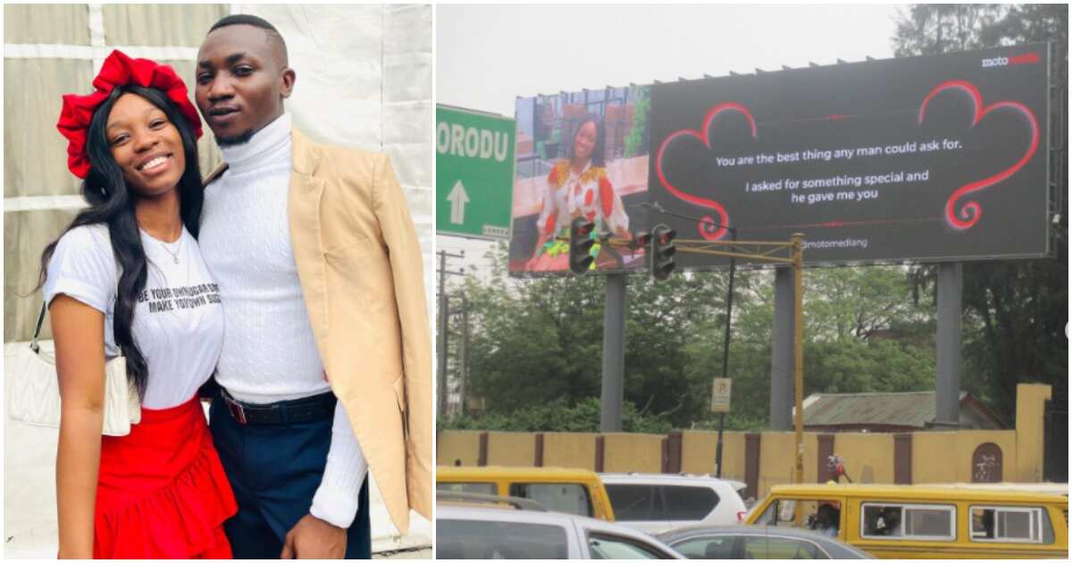 Media personality Pamilerin mounts billboards on major roads for bae on Valentine's Day, photos go viral