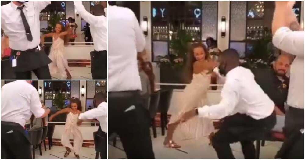 Video shows moment waiters left their jobs to dance with a little girl in a restaurant, video sparks reactions