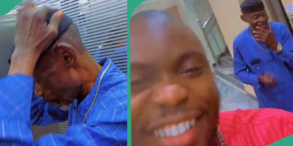 Nigerian man screams after son lodged him in hotel