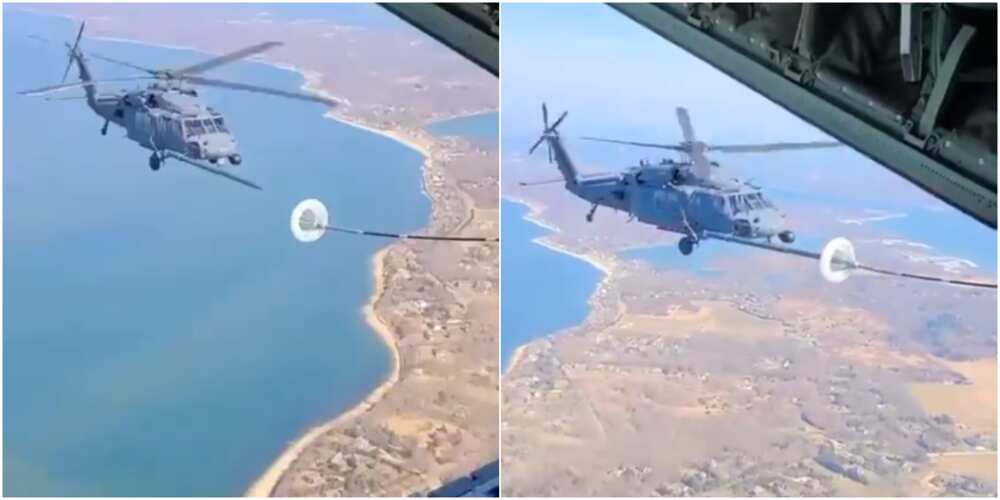 Video of Helicopter Refuelling in Midair Sparks Huge Reactions on social Media, Many are Not Impressed