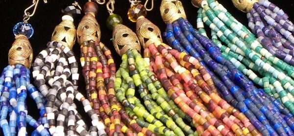 Photos of beaded jewellry.