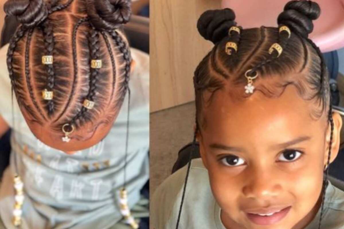 Best Easy & Simple Hairstyle For Black Toddler Kids With Very Short Hair/  Ponytail Braids With Beads - YouTube