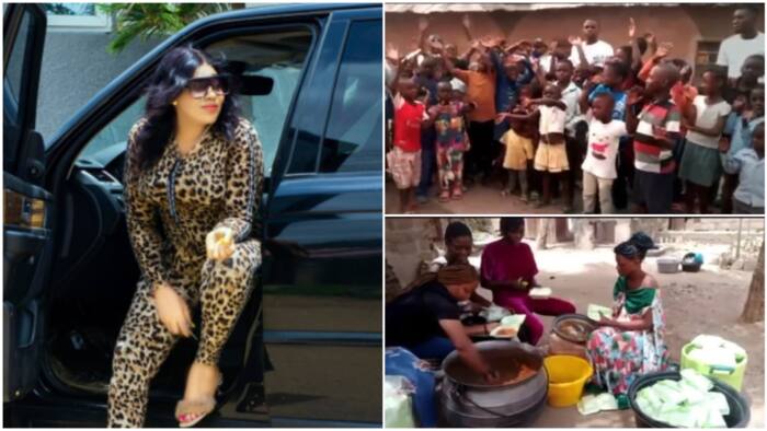Nigerian actress Maryam Charles gives out free food to hungry kids in video, helps people