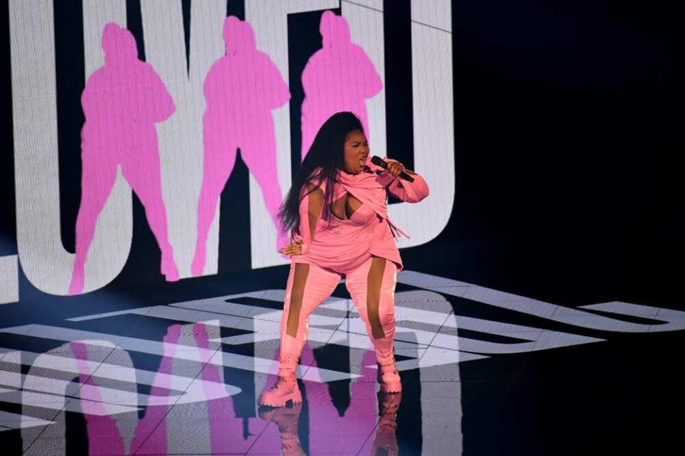 Lizzo performs during the MTV Video Music Awards, where she won the prize for Video for Good
