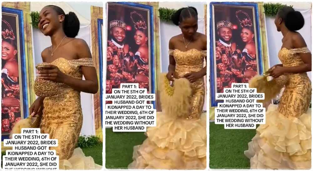 Nigerian lady's husband kidnapped a day to the wedding.