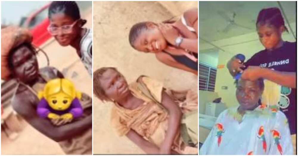 Lady and her mentally ill mum, mentally ill mum, lady cleans up her mum