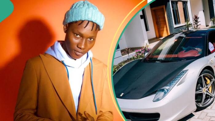 Zinoleesky seen riding his Ferrari on streets of Lagos after debate on ownership: “Why e no use AC"