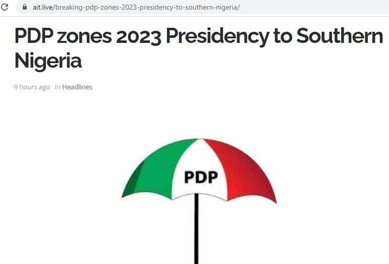 FACT CHECK: PDP Has Not Zoned Presidency to the South