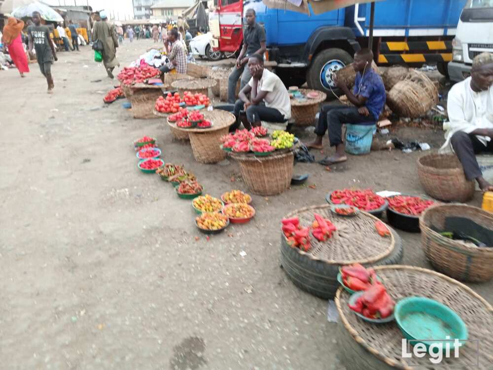 Pepper sellers waiting patiently for buyers at Mile 12 international market, Lagos. Photo credit: Esther Odili