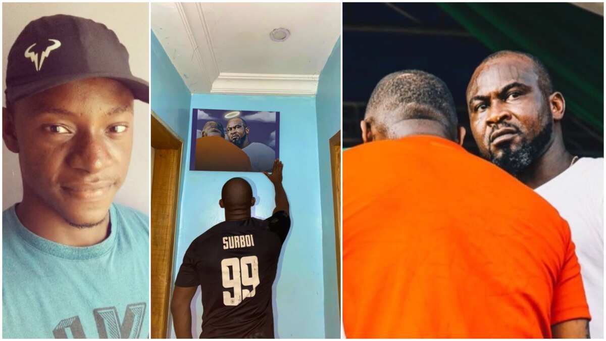 Davido's late bodyguard receives more honour as this super creative man makes big photo frame of him