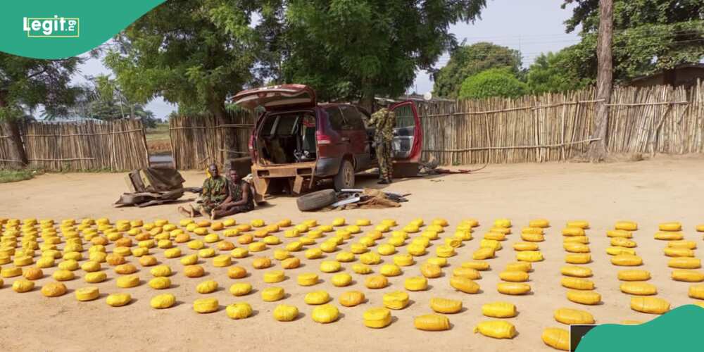 The army intercepted 296 wraps of concealed illicit drugs