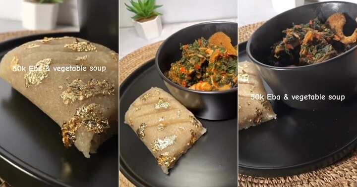 Gold-plated eba and soup selling for N50k