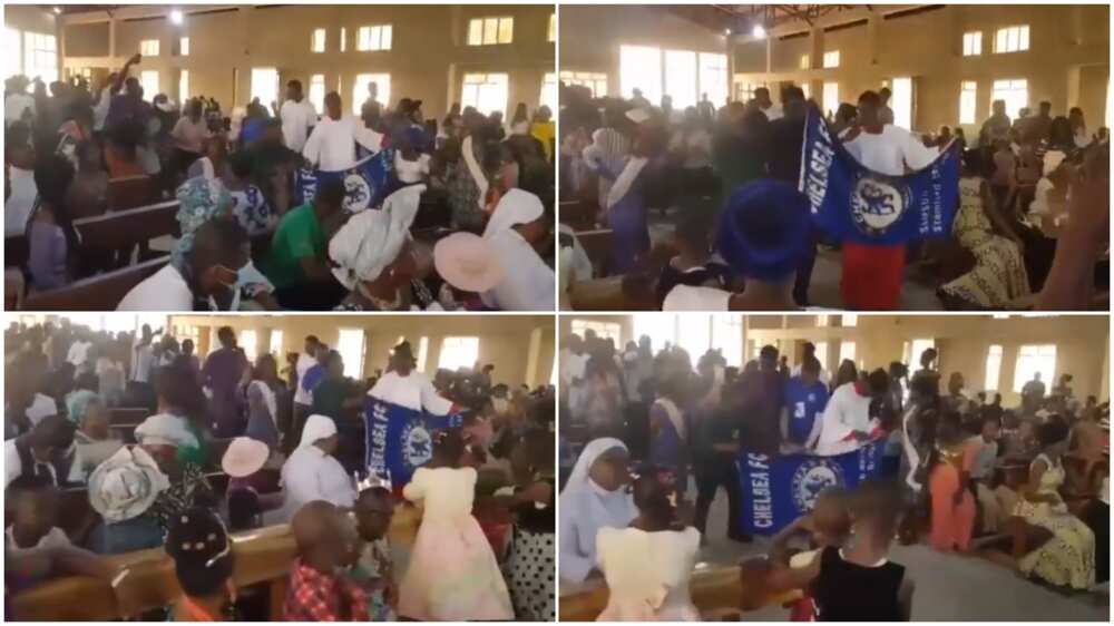 Viral video shows Chelsa fans doing thanksgiving in church after their club's win