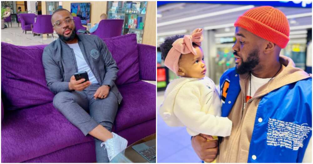 Actor Williams Uchemba and his daughter Actor Williams Uchemba and his daughter
