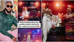 "Ijele 1": Singer Flavour leads praise & worship, performs with masquerade in London, videos stir reactions