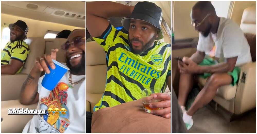 Davido and Kiddwaya travel on his private jet, BBNaija Kiddwaya, Davido in his private jet