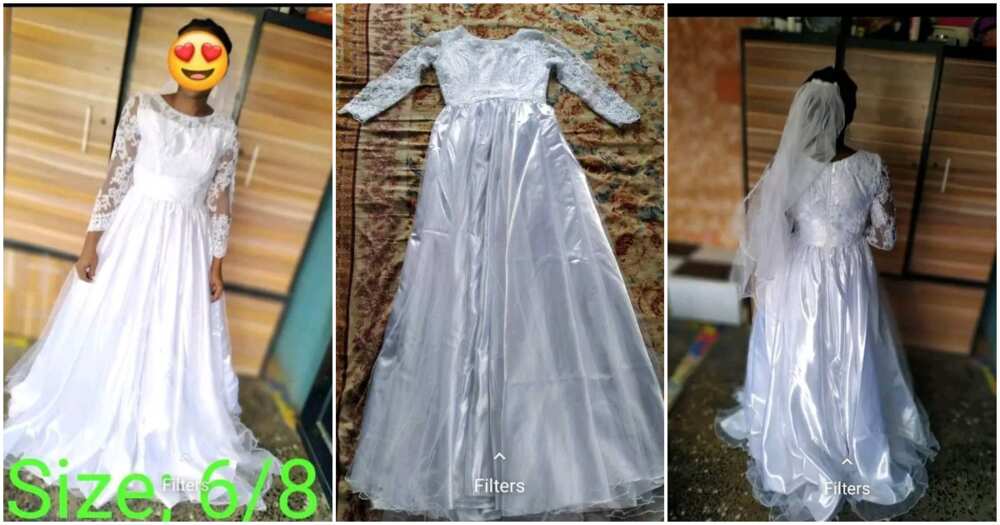 Na Deeper Life Wedding Gown Be this: Nigerian Lady Puts Her