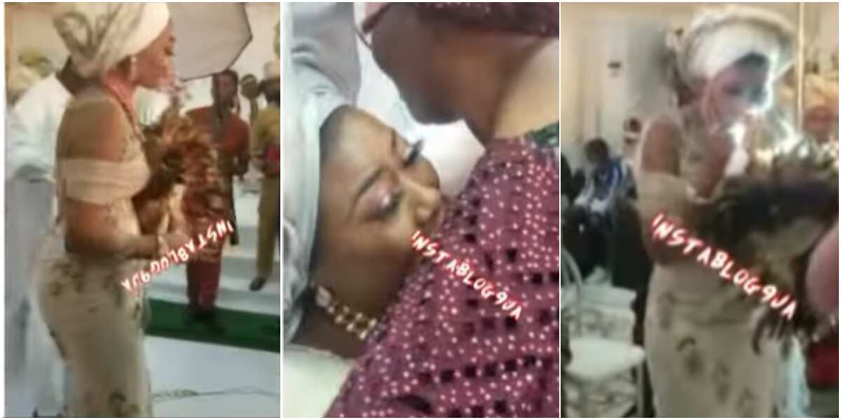 Emotional moment a mum knelt down to plead with in-law to take care of her daughter warms hearts online