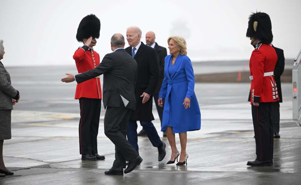 US President Joe Biden and First Lady Jill Biden arrived Thursday ahead of Friday's summit and address to parliament