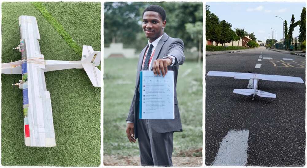 Photos of a Olanipekun, a Covenant University student who built a mini airplane.