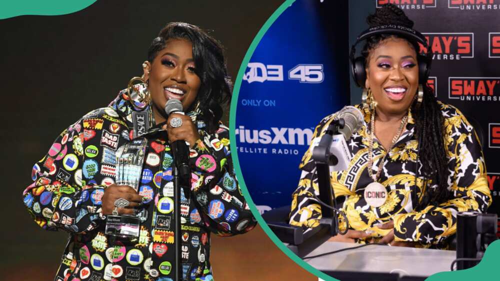 Missy Elliott at MGM National Harbor in Oxon Hill, Maryland. (L). Calloway at the SiriusXM Studios (R)