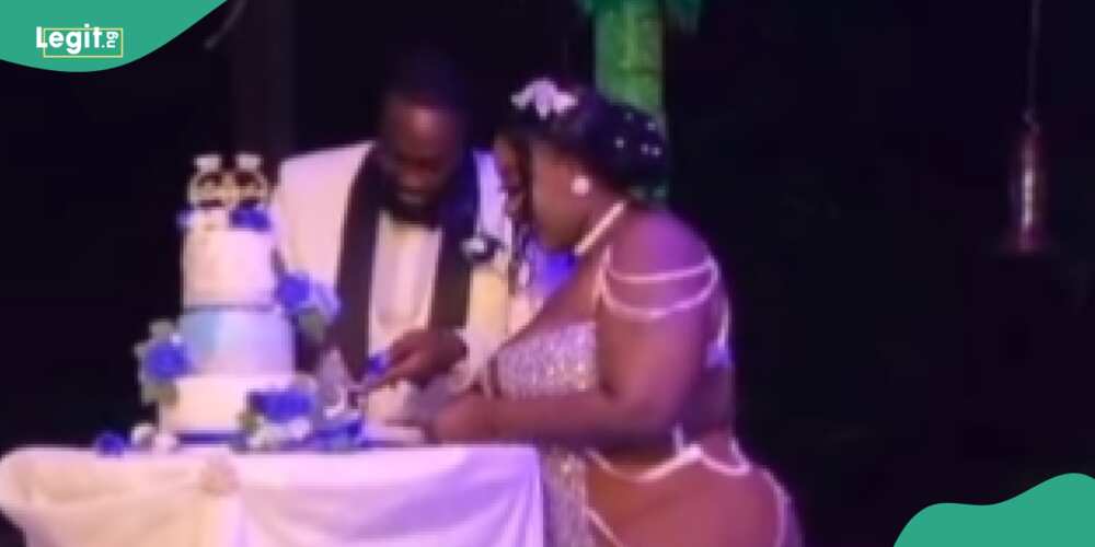 A bride rocks a provocative wedding dress