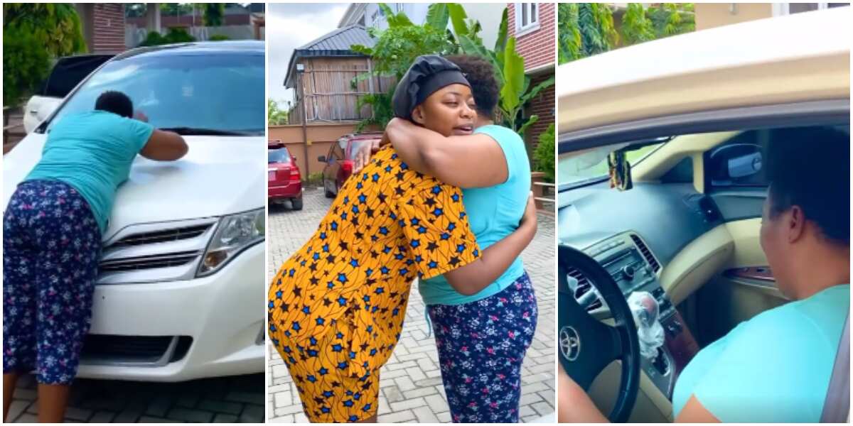 Emotional moment comedian Amarachi Amusi surprises mum with a brand new Toyota Venza car gift