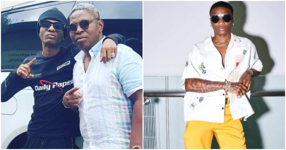 Nigerian singer Wizkid and his manager Sunday Are