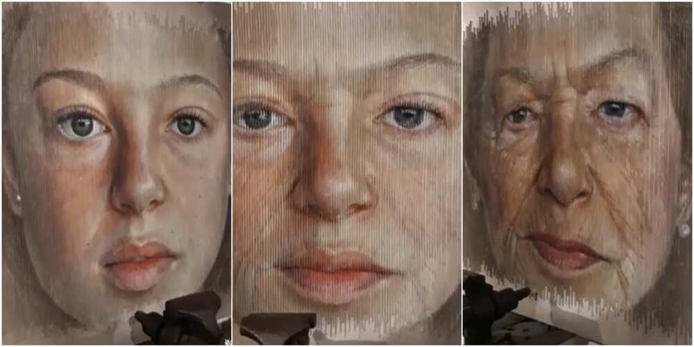 Artist Makes Artwork That Transforms From a Beautiful Girl to an Old Woman, Many Are Wowed ▷ Legit.ng